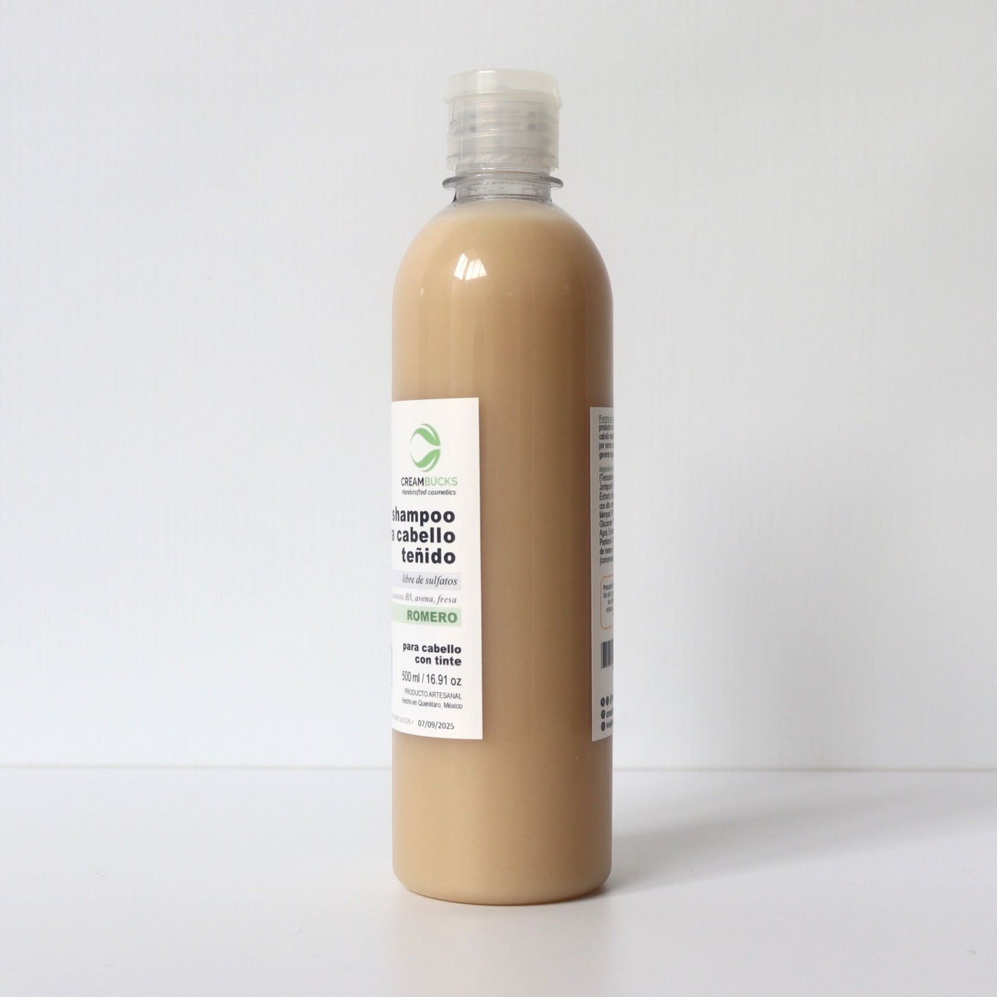 Shampoo capilar libre de sulfatos para cabello teñido