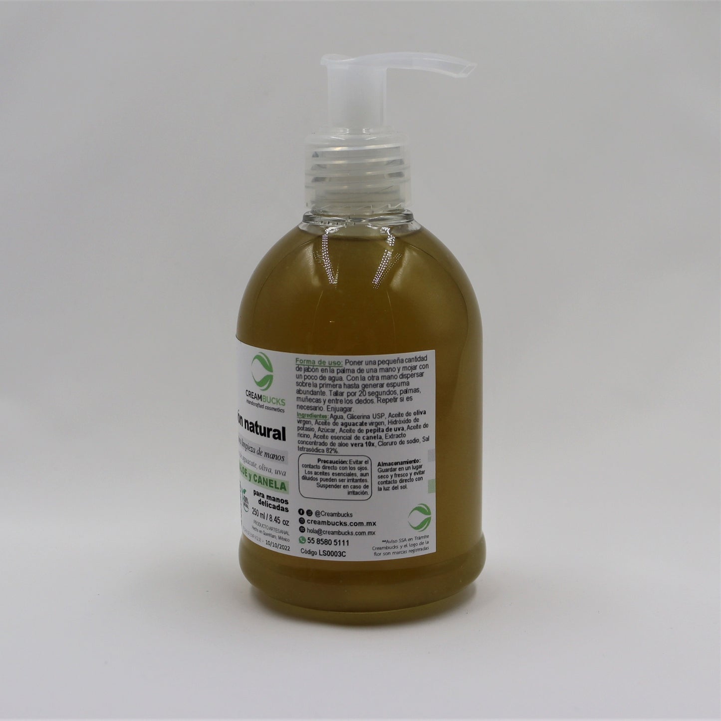 Jabón natural líquido para manos