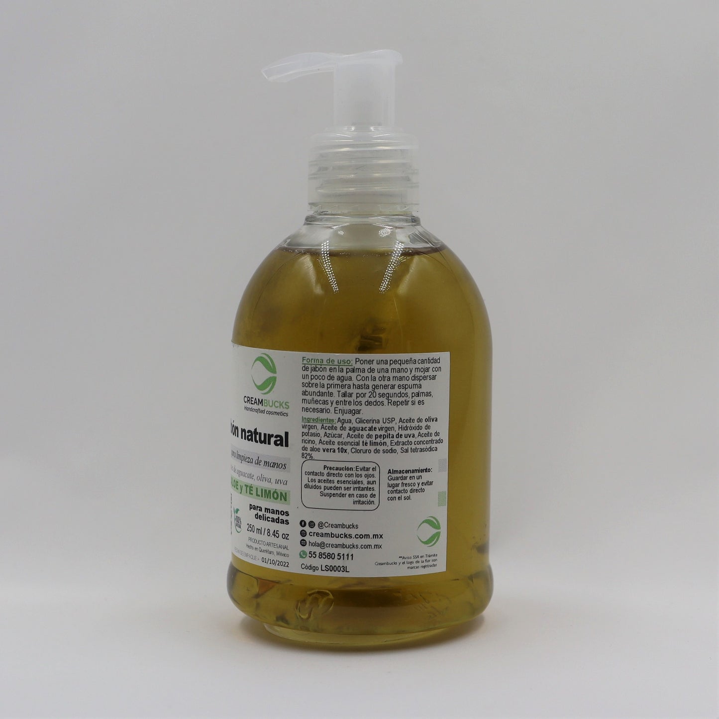 Jabón natural líquido para manos
