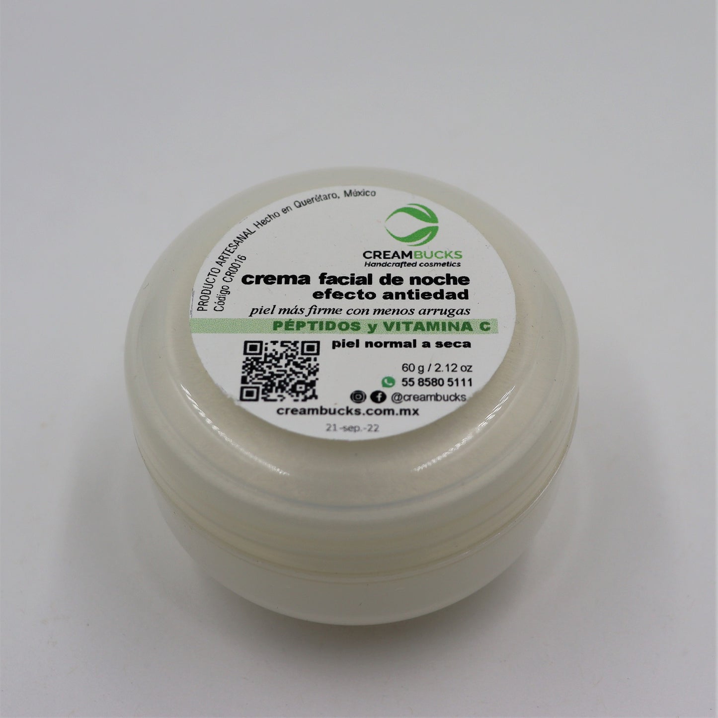 Crema facial de noche con tetra peptidos