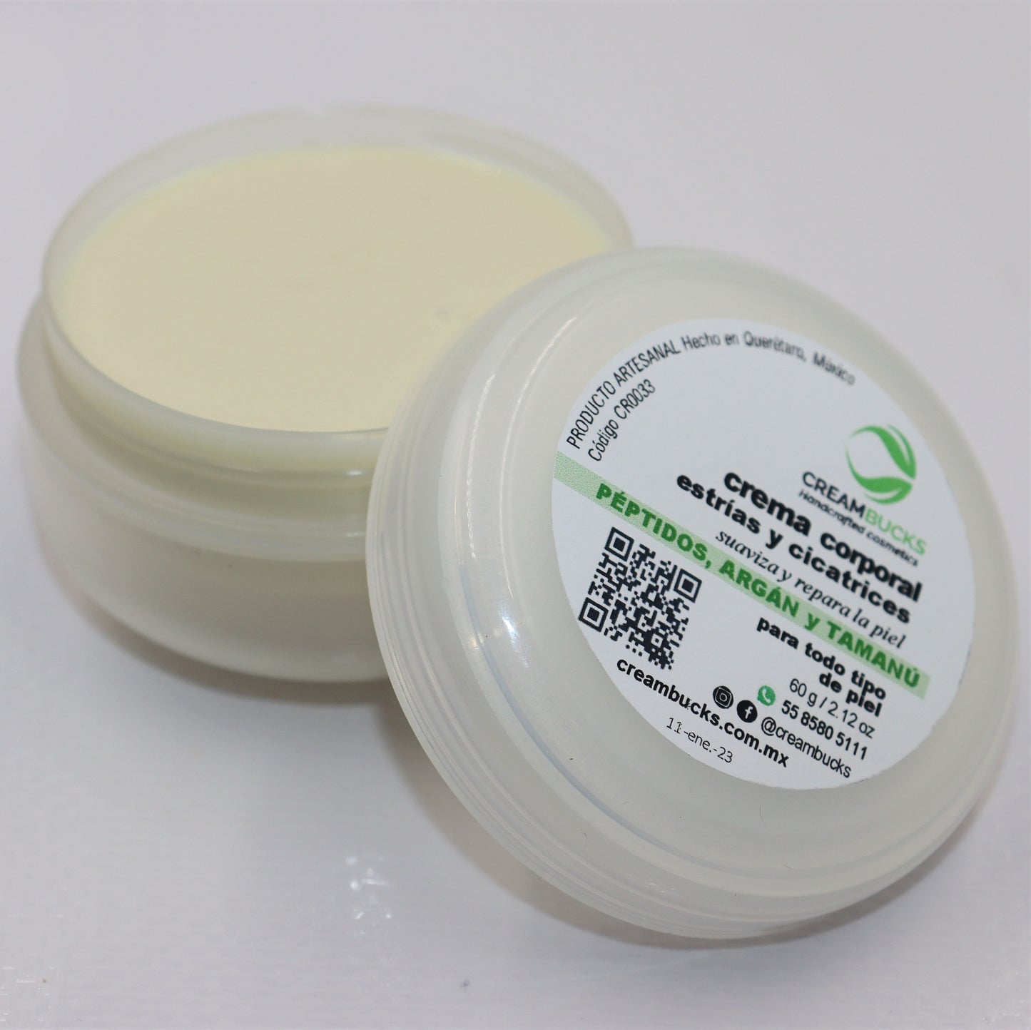 Crema corporal para atenuar cicatríces y estrías