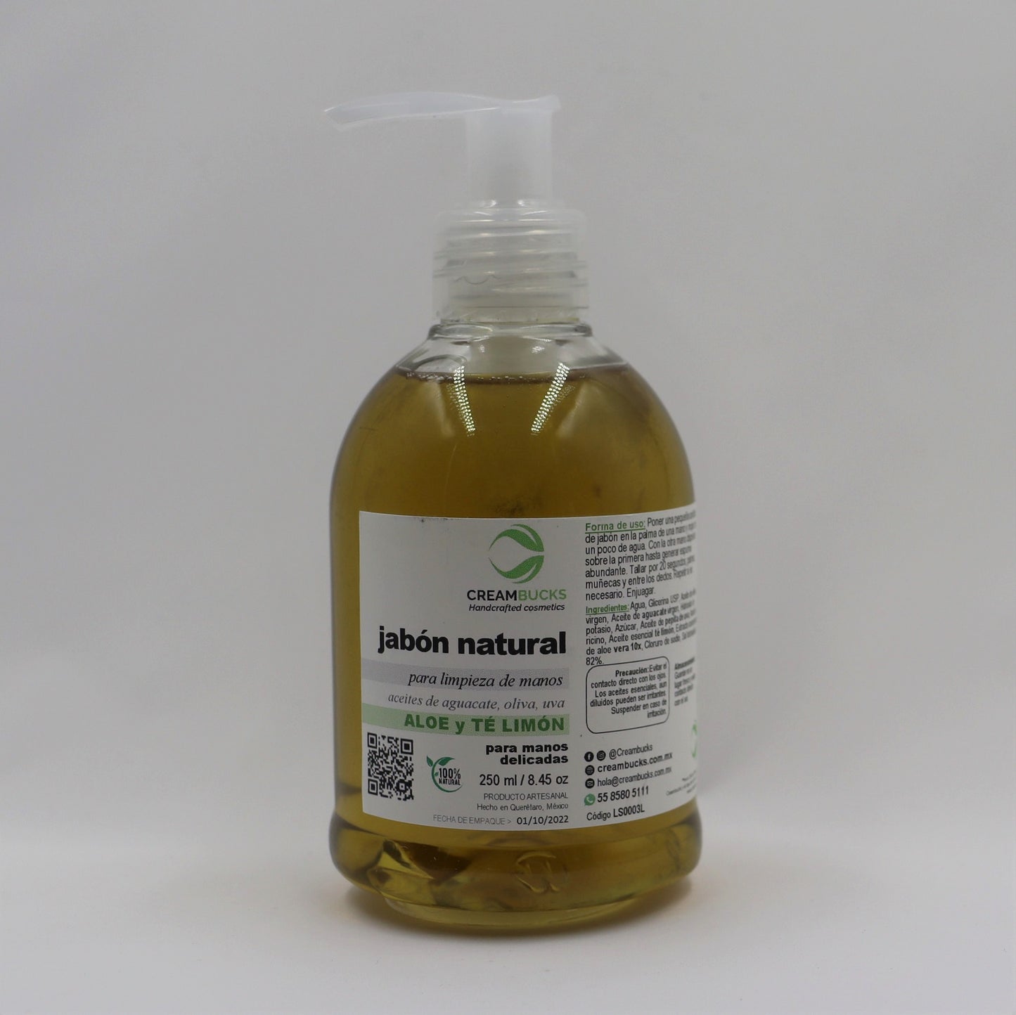 Jabón natural líquido para manos